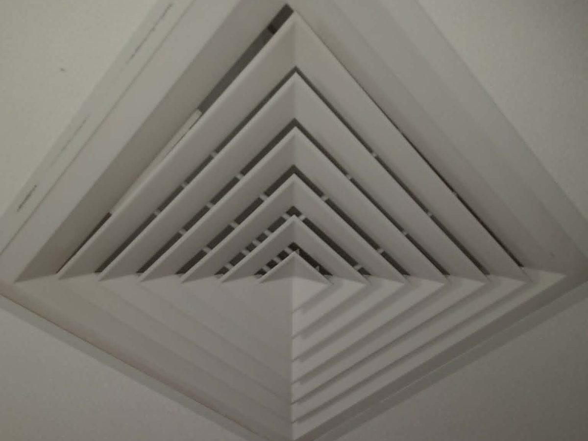 Four way ceiling diffuser
