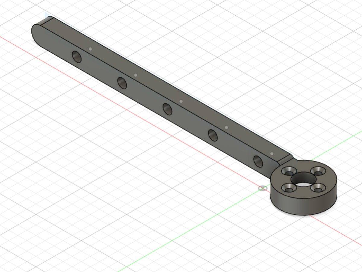 Pantograph link with motor mounting boss