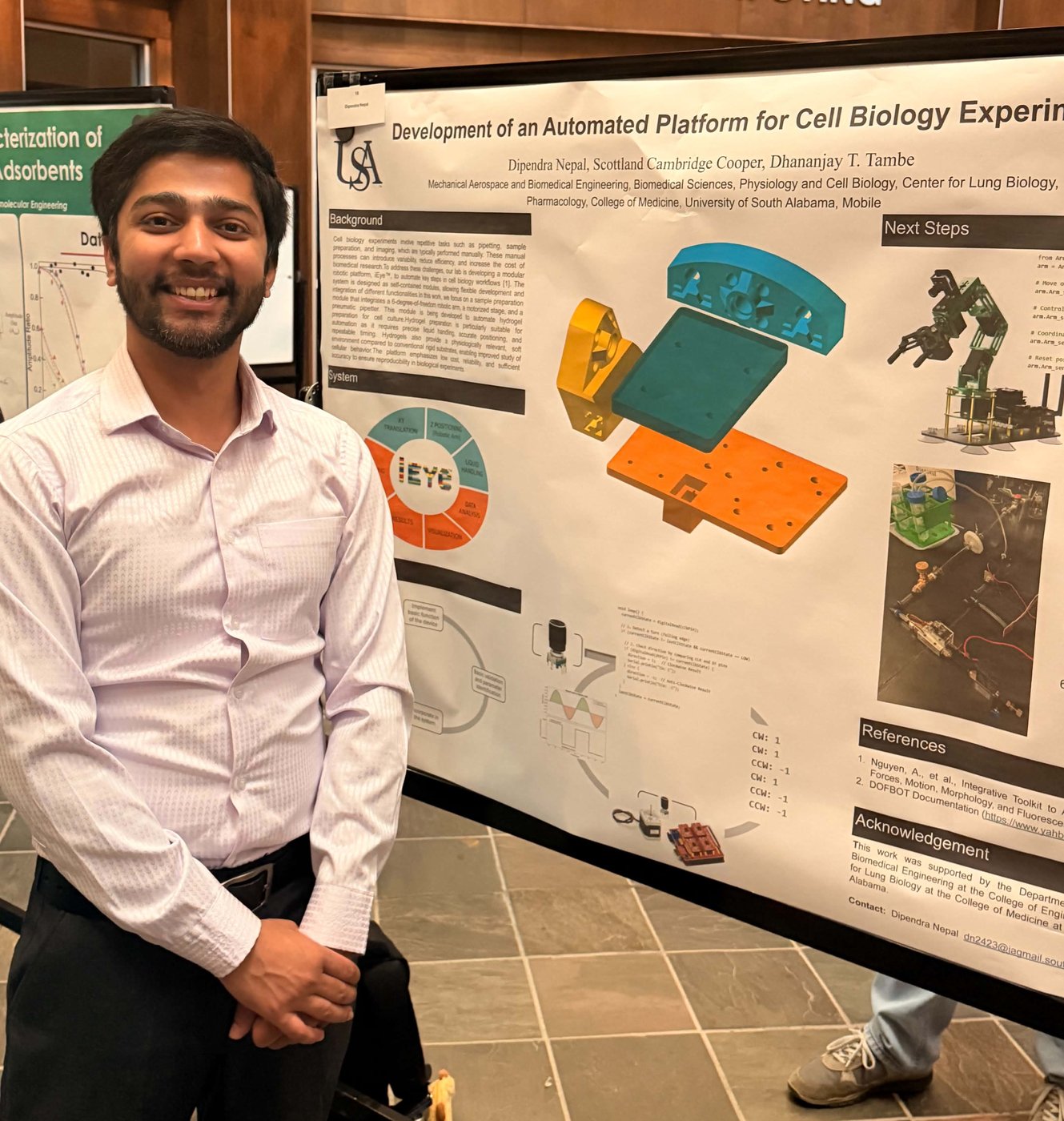 Presenting the automated platform poster at the University of South Alabama