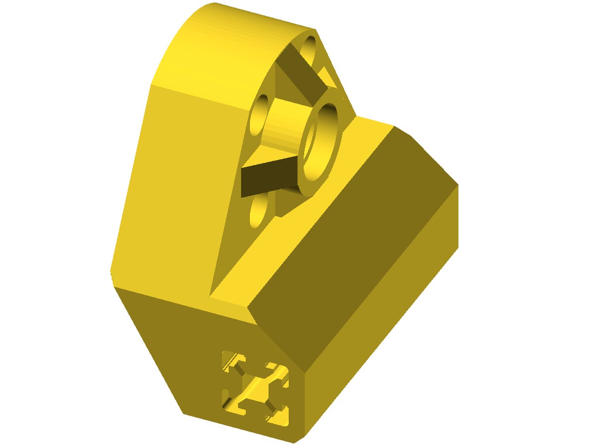 Printed bracket clamping an aluminium extrusion rail